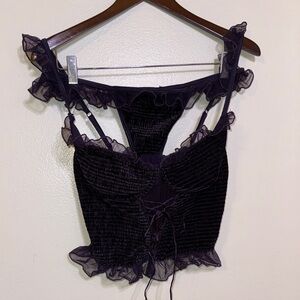Dreamgirl Lace Bra Set - Deep Purple Velvet